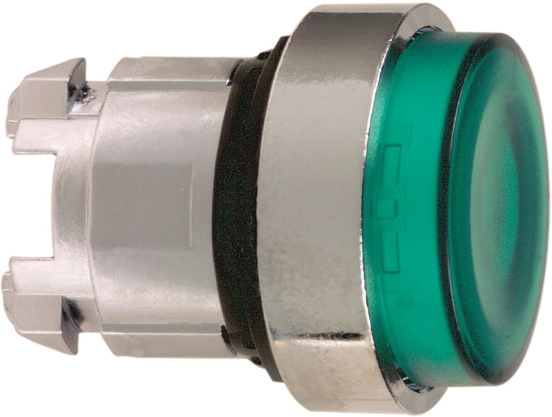 Schneider Electric Harmony XB4 Illuminated Push-Button Head, Projecting, Green, BA9s (ZB4BW13)
