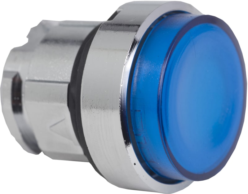 Schneider Electric Harmony XB4 Illuminated Push-Button Head, Projecting, Blue, BA9s (ZB4BW16)
