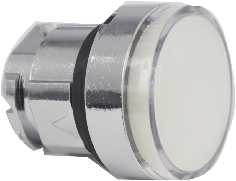 Schneider Electric ZB4BW31 Harmony XB4 Push-Button Head — Ø22 mm, White, flush, spring return, illuminated (BA9S), metal bezel