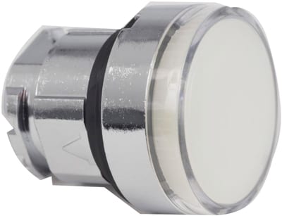 Schneider Electric ZB4BW31 Harmony XB4 Push-Button Head — Ø22 mm, White, flush, spring return, illuminated (BA9S), metal bezel