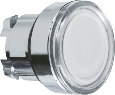 Schneider Electric ZB4BW313 Harmony XB4 Push-Button Head — Ø22 mm, White, flush, spring return, illuminated (LED), metal bezel