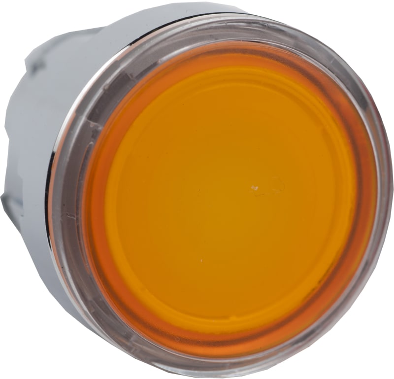 Schneider Electric ZB4BW353 Harmony XB4 Push-Button Head — Ø22 mm, Yellow, flush, spring return, illuminated (LED), metal bezel