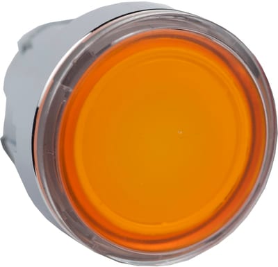 Schneider Electric ZB4BW353 Harmony XB4 Push-Button Head — Ø22 mm, Yellow, flush, spring return, illuminated (LED), metal bezel