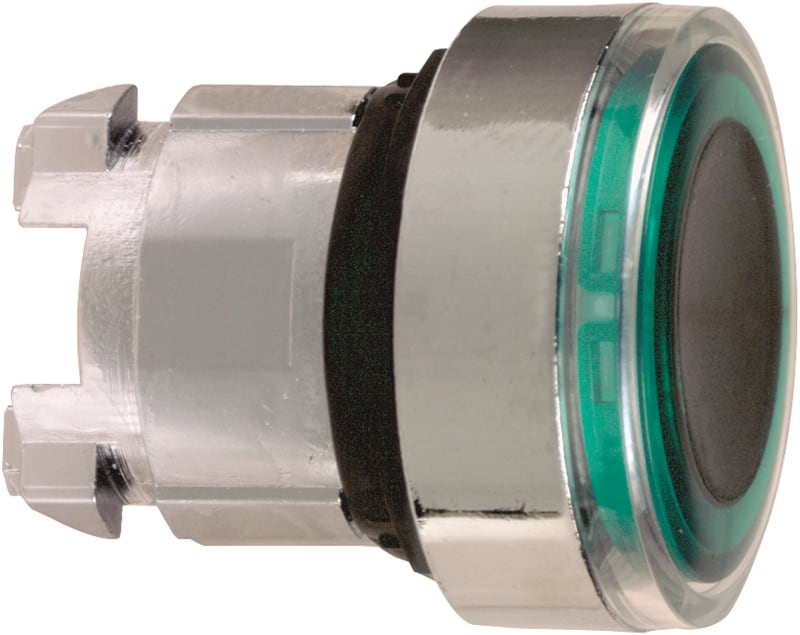 Schneider Electric Harmony XB4 Illuminated Push-Button Head Green Spring-Return Ø22 ZB4BW933
