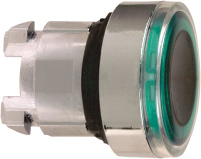 Schneider Electric Harmony XB4 Illuminated Push-Button Head Green Spring-Return Ø22 ZB4BW933