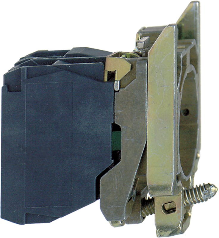 Schneider Electric ZB4BZ101 Single contact block with body/fixing collar, metal, screw clamp terminal, 1 NO