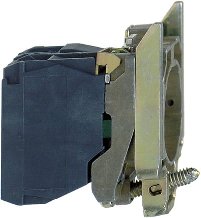 Schneider Electric ZB4BZ101 Single contact block with body/fixing collar, metal, screw clamp terminal, 1 NO