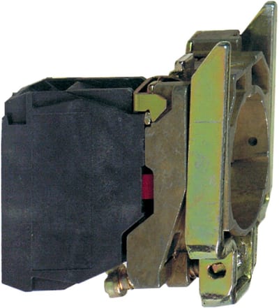 Schneider Electric ZB4BZ102 Single contact block with body/fixing collar, metal, screw clamp terminal, 1 NC