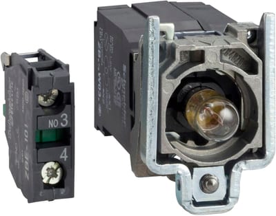 Schneider Electric light block with body/fixing collar with BA9S incandesc. bulb 220...240V 1NO ZB4BW041