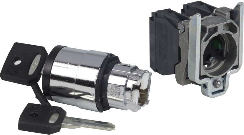Schneider Electric XB4BG03 black selector switch Ø22 3-Position stay put 2NO 600V