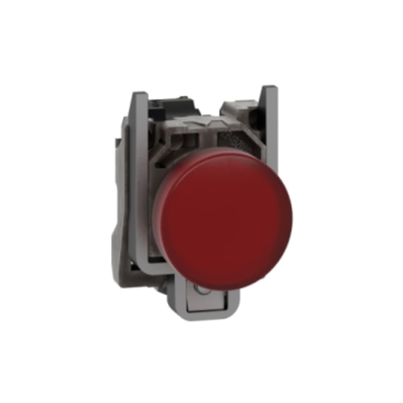 Schneider Electric Pilot light, Harmony XB4,metal, red, 22mm, universal LED, plain lens, 24V AC DC XB4BVB4