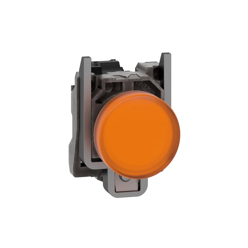 Schneider Electric Pilot light, Harmony XB4,metal, orange, 22mm, universal LED, plain lens, 230...240V AC XB4BVM5