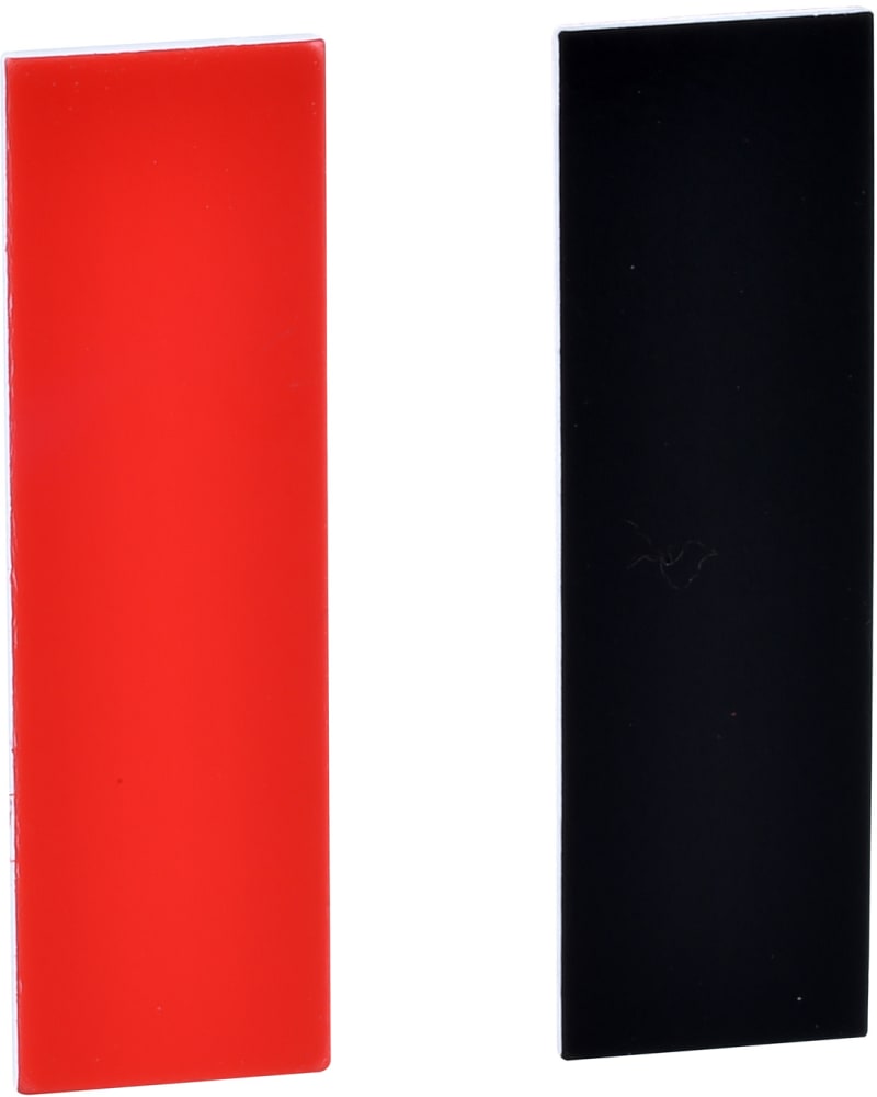 Telemecanique ZBY0101 Blank Legend Plate 8x27 mm, Black/Red