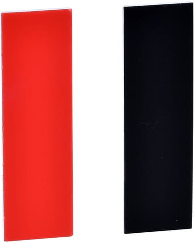 Telemecanique ZBY0101 Blank Legend Plate 8x27 mm, Black/Red