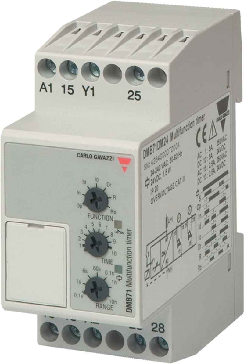 Carlo Gavazzi Multifunction Time Relay 2 Change-Over Outputs (DMB71CM24)