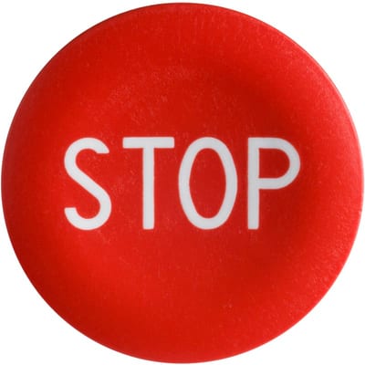 PUSH BUTTON CAP, "stop"