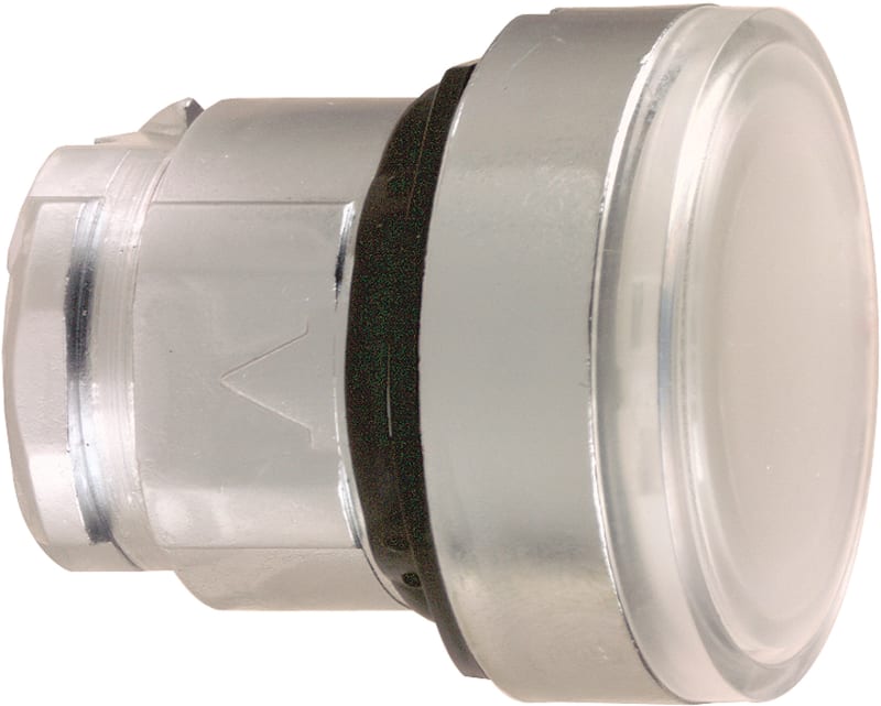 Schneider Electric ZB4BH013 Harmony XB4 Push-Button Head — Ø22 mm, White, flush, push-push, illuminated (LED), metal bezel