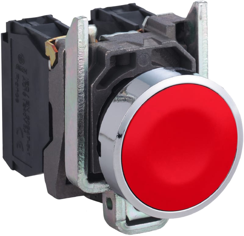 Schneider Harmony XB4 Pushbutton Flush Red 1NC 22mm