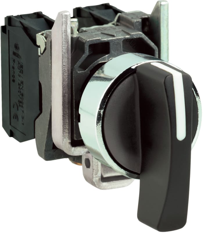 Schneider Electric XB4BJ33 Harmony XB4, Selector switch, metal, black Ø22, long handle, 3-Positions, stay put, 2 NO