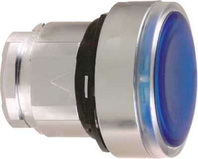 Schneider Electric ZB4BH063 Harmony XB4 Push-Button Head — Ø22 mm, Blue, flush, push-push, illuminated (LED), metal bezel