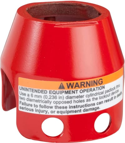 Schneider Electric ZBZ1604 red metal padlockable guard for Ø40 mushroom head