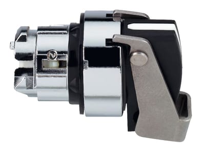 Selector Switch Head, 2 Positions, Long Black Handle, Padlockable