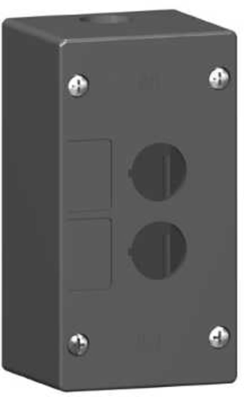 Schneider Electric XALG02 Empty Control Station, 2 Cut-Outs, Black, for Severe Environments
