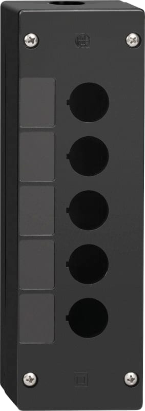 Schneider Electric XALG05 Empty Control Station, 5 Cut-Outs, Black, for Severe Environments