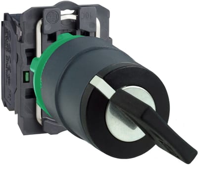 Schneider Electric XB5AG21 Key switch selector, plastic, black, Ø22, key n°455, 2 positions, stay put, 1 NO