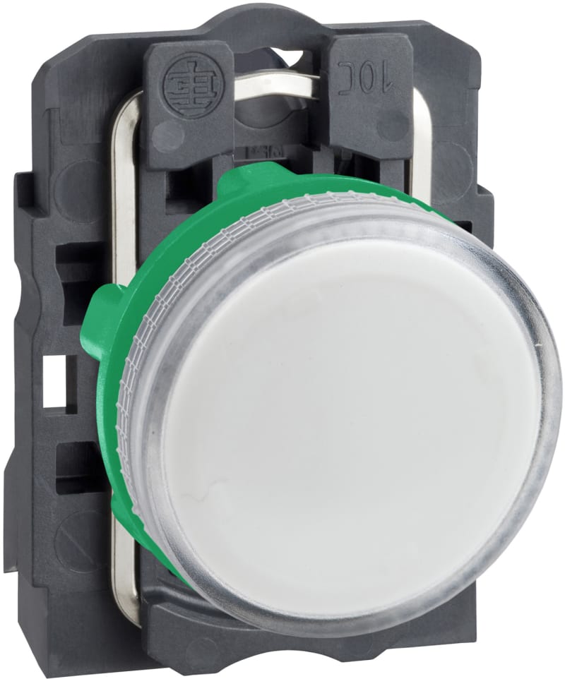 Schneider Electric Pilot light, Harmony XB5, white, plastic, 22mm, plain lens, BA9S bulb, 250V XB5AV61