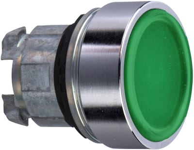 Push-button head, green, raised