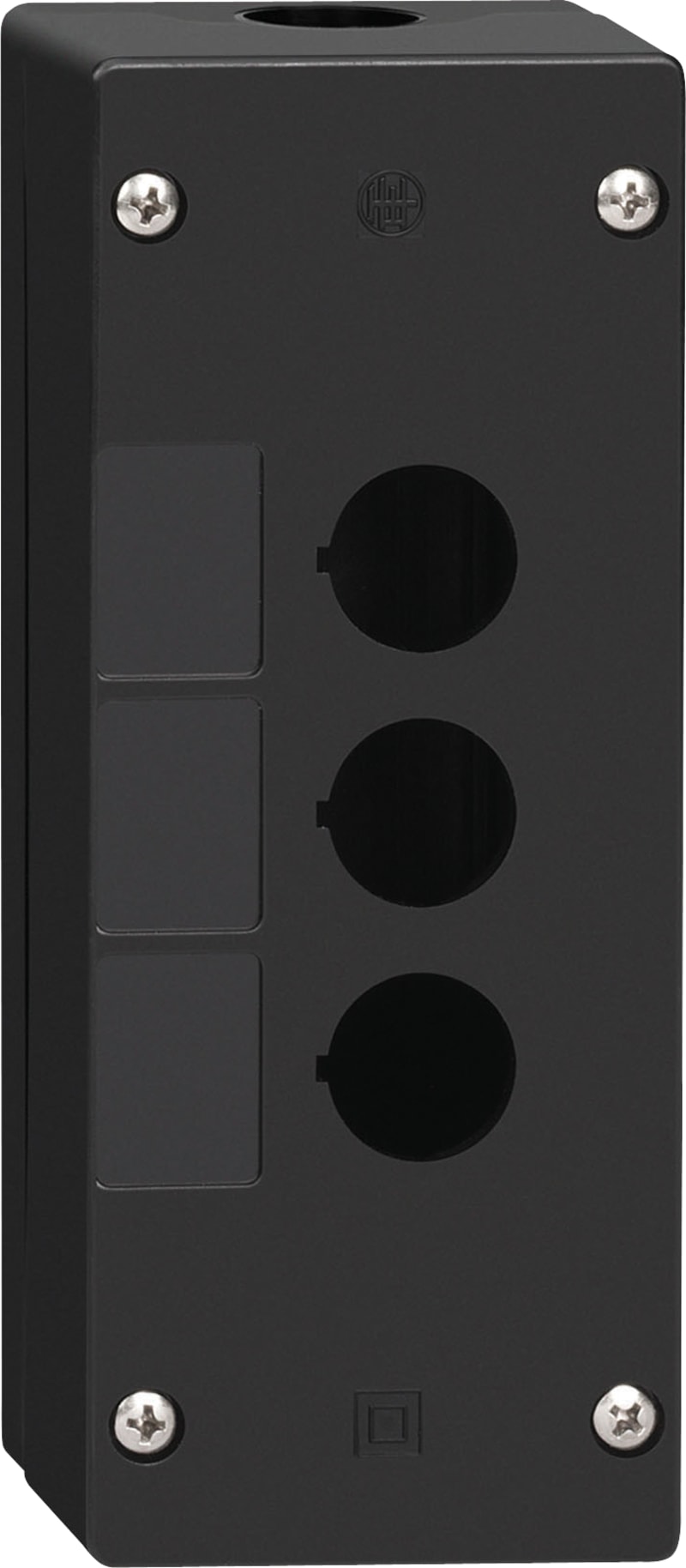 Schneider Electric XALG03 Empty Control Station, 3 Cut-Outs, Black, for Severe Environments