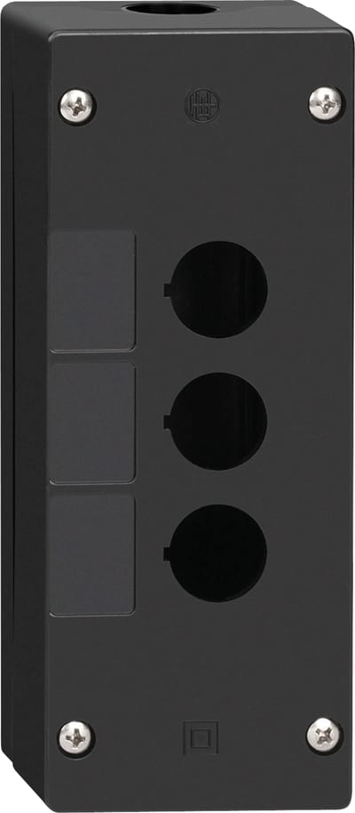 Schneider Electric XALG03 Empty Control Station, 3 Cut-Outs, Black, for Severe Environments