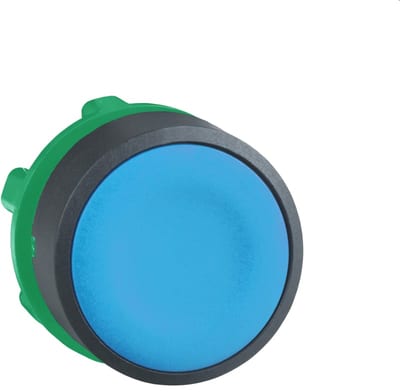 Schneider Electric ZB5AA6 Harmony XB5 Push-Button Head — Ø22 mm, Blue, flush, spring return, non-illuminated, plastic bezel