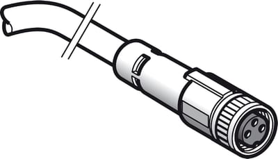 Telemecanique XZCP0566L15 Sensor Cable, M8 female straight, 3-pin, PUR, 15 m