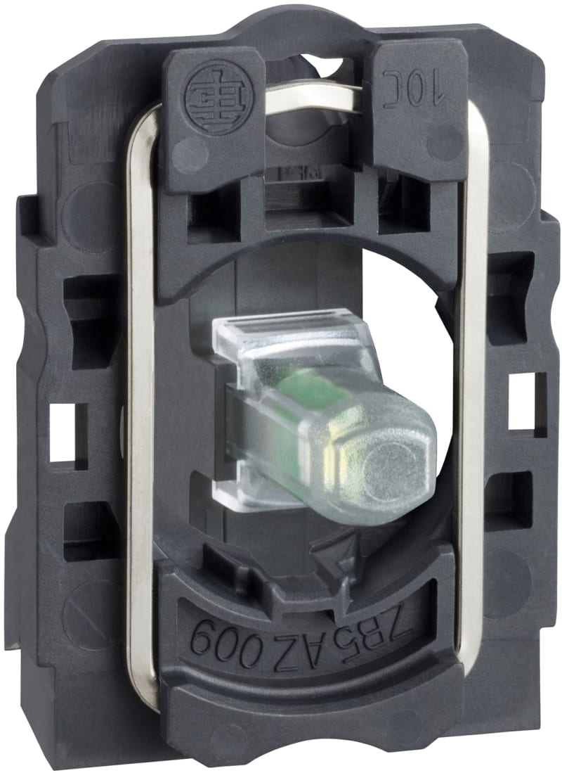 Schneider Electric Complete body/light block assembly, Harmony XB5, plastic, universal LED, screw clamp terminals, 110…120V AC ZB5AVG1