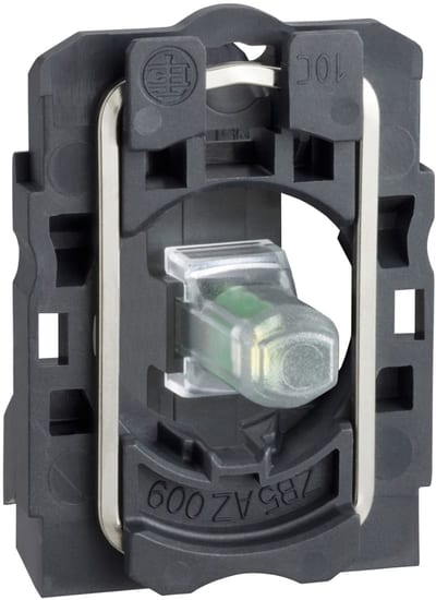 Schneider Electric Complete body/light block assembly, Harmony XB5, plastic, universal LED, screw clamp terminals, 110…120V AC ZB5AVG1
