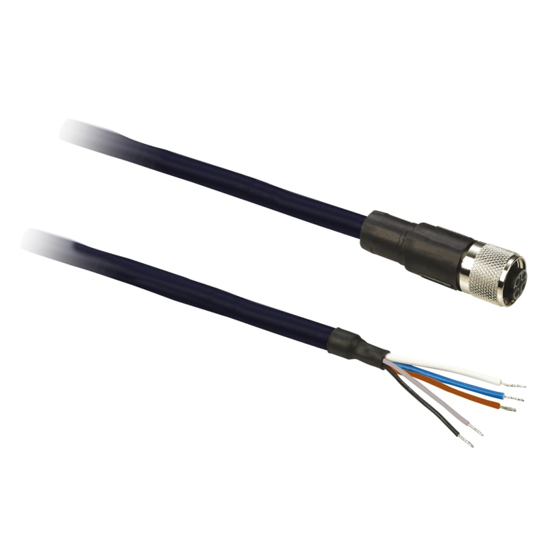 Telemecanique XZCPVB1564L5 Sensor Cable, M12 male, PVC, 5 m