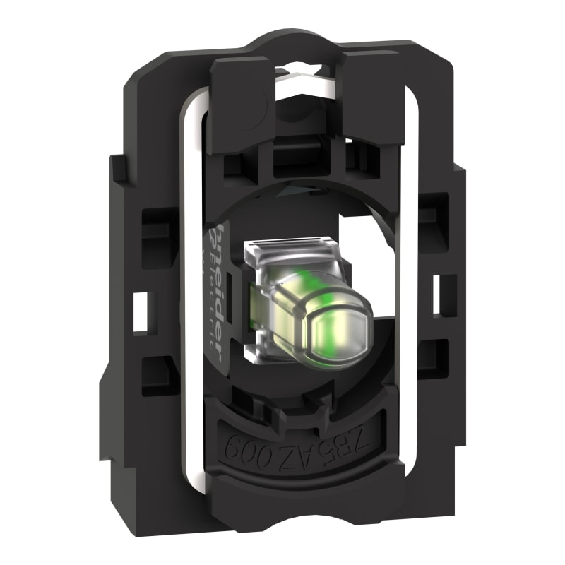 Schneider Electric Complete body/light block assembly, Harmony XB5, XB4, with body/fixing collar, universal LED, 12V AC ZB5AVJ1