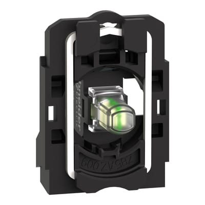 Schneider Electric Complete body/light block assembly, Harmony XB5, XB4, with body/fixing collar, universal LED, 12V AC ZB5AVJ1