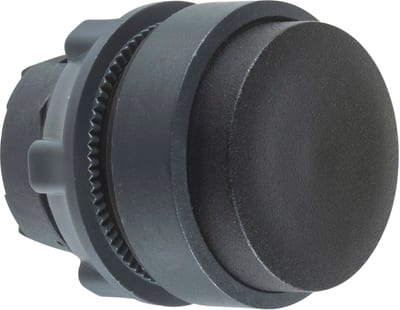 Schneider Electric ZB5AL2 Harmony XB5 Push-Button Head — Ø22 mm, Black, projecting, spring return, non-illuminated, plastic bezel