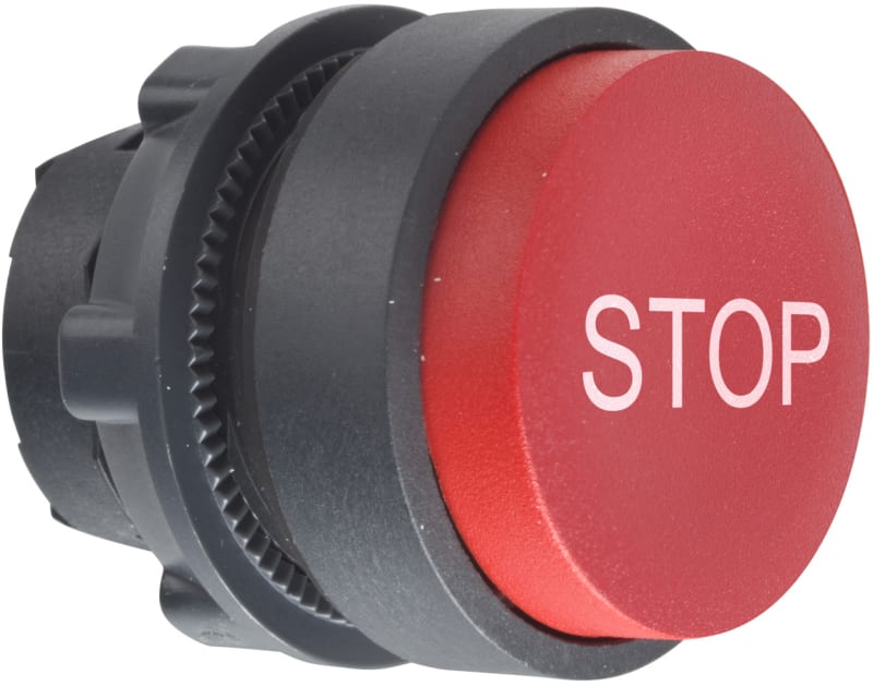 Schneider Electric Projecting push button head 40mm, Harmony XB5, plastic, red, 22mm, spring return, marked STOP ZB5AL434