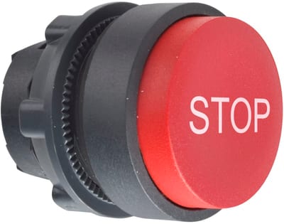 Schneider Electric Projecting push button head 40mm, Harmony XB5, plastic, red, 22mm, spring return, marked STOP ZB5AL434