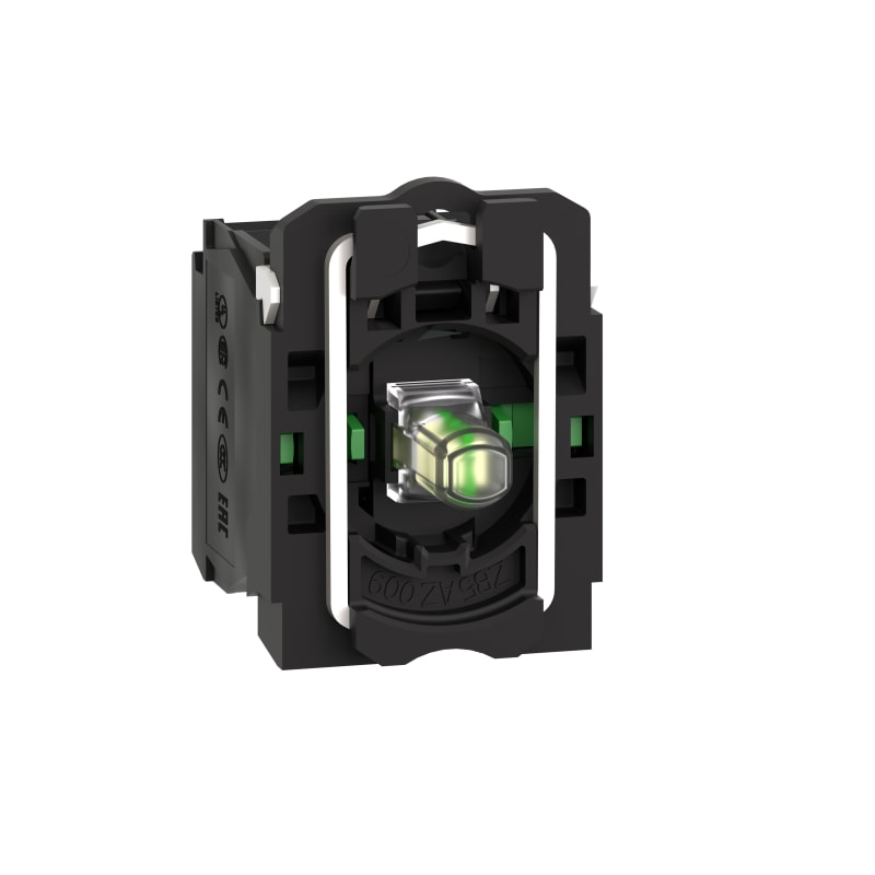 Schneider Electric Complete body/contact assembly and light block, Harmony XB5, plastic, universal LED, body/fixing collar, 2NO, 24V AC DC ZB5AW0B13