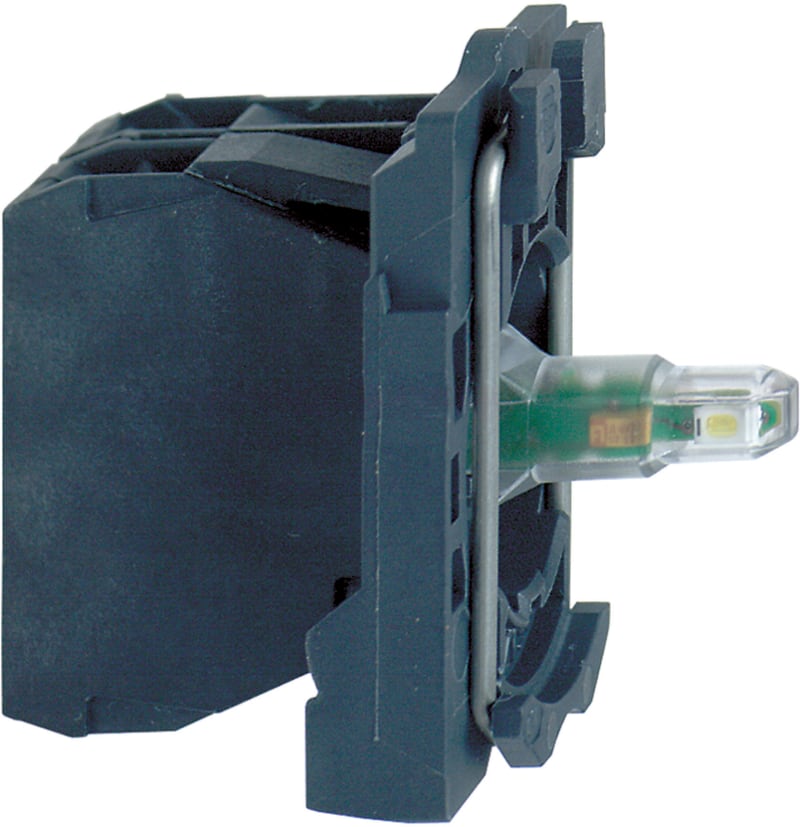 Schneider Electric Complete body/contact assembly and light block, Harmony XB5, universal LED, 1NO, 230...240V ZB5AW0M11