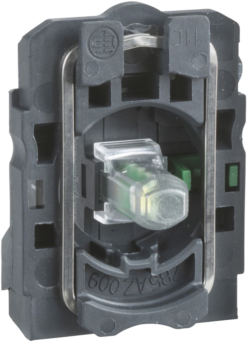 Schneider Electric Complete body/contact assembly and light block, Harmony XB5, XB4, with body/fixing collar, universal LED, 230...240V, 2NO ZB5AW0M13