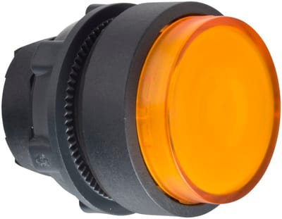 Illuminated push-button head, raised, yellow LED