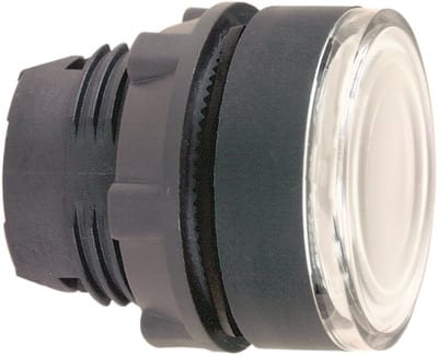 Schneider Electric ZB5AW313 Harmony XB5 Push-Button Head — Ø22 mm, White, flush, spring return, illuminated (LED), plastic bezel