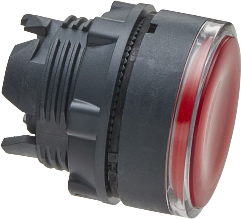 Schneider Electric ZB5AW343 Harmony XB5 Push-Button Head — Ø22 mm, Red, flush, spring return, illuminated (LED), plastic bezel