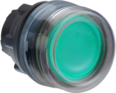 Illuminated Push-Button Head with Boot Green LED (ZB5AW533)